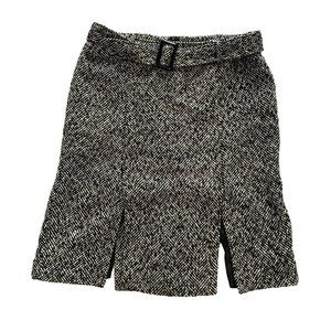 Y2K Cynthia Rowley Tweed Split Hem Tweed Wool Skirt Gray Size 6